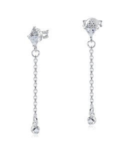 Beautiful Dangling CZ Silver Stud Earring STS-5177